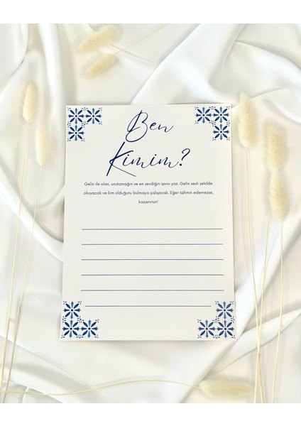 Mavi Çiçekli Bekarlığa Veda Kart Oyunu