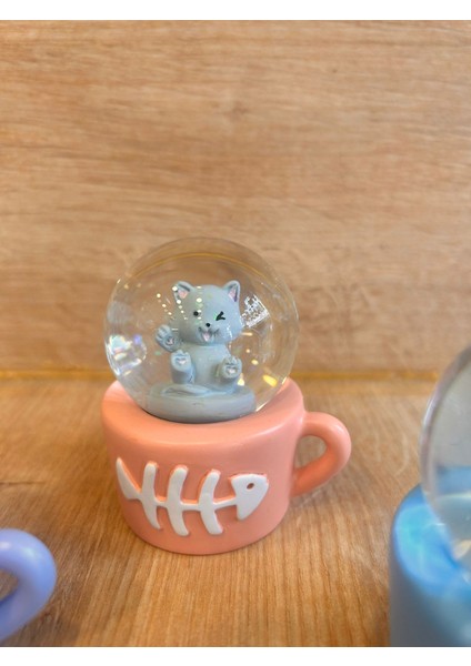 3’lü Set Işıklı Sevimli Kediler Tasarımlı Mini Kar Küresi – Dekoratif ve Koleksiyonluk Kar Küresi Seti 6x6 cm fırsatları