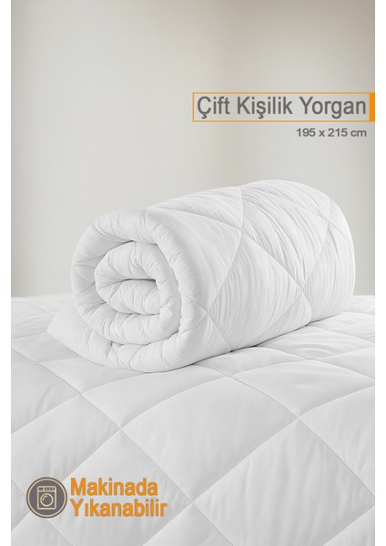 Ecotermo Çift Kişilik Mikrofiber Antialerjik Silikon Yorgan | Çeyizlik | Otel Yorganı |195X215 cm