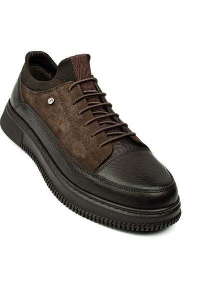 1502 Kahverengi Deri Erkek Günlük Ayakkabı