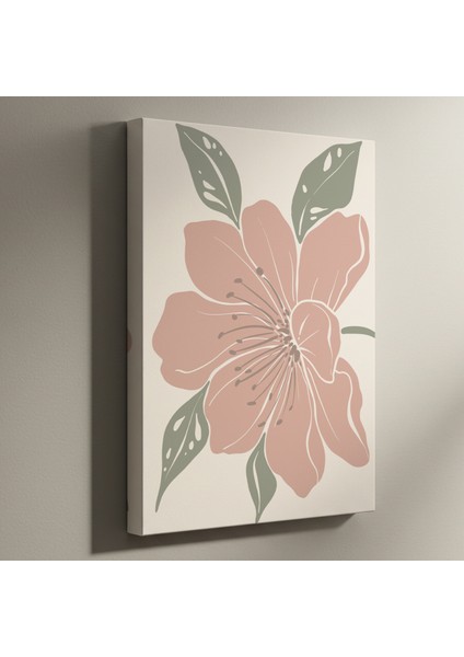 Pembe Çiçek Illüstrasyon Tablosu