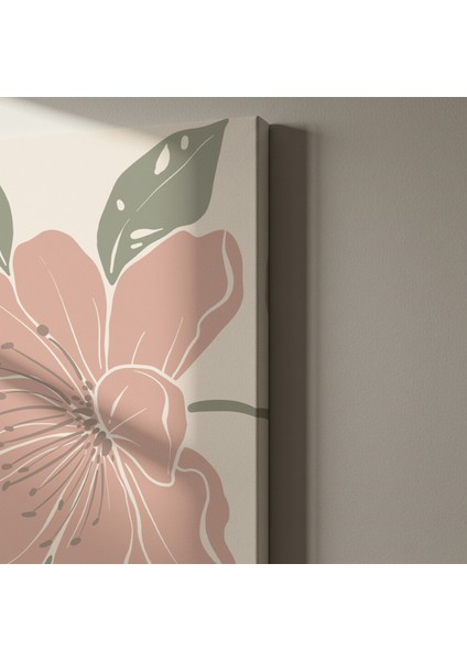 Pembe Çiçek Illüstrasyon Tablosu indirimleri