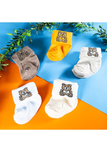 5 Çift Erkek Bebek Çorap Kutulu Patik Boy – Ayıcık Desenli, Pamuklu fırsatları