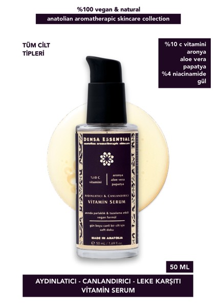 Aydınlatma Etkili - Canlandırıcı - Leke Karşıtı %10 C Vitamini + %4 Niasinamid Serumu 50 ml