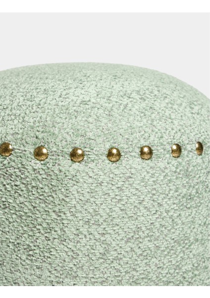 Saga Nostajik Ahşap Ayaklı Puf