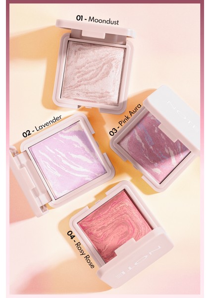 Marble Baked Blusher Fırınlanmış Allık - 01 Moondust modelleri