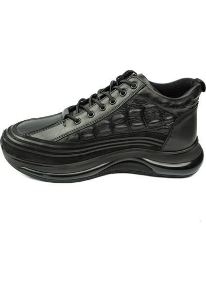 5014 Siyah Deri Erkek Bot modelleri