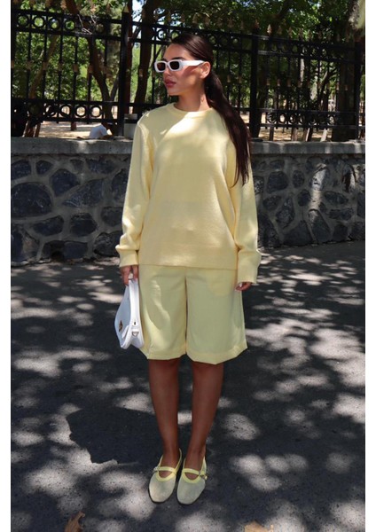 Sarı Bisiklet Yaka Kadın Triko Kazak MG2494 fırsatları