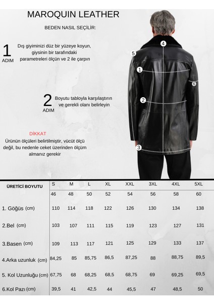 Barella Erkek Siyah Yaka Kürklü Deri Kaban