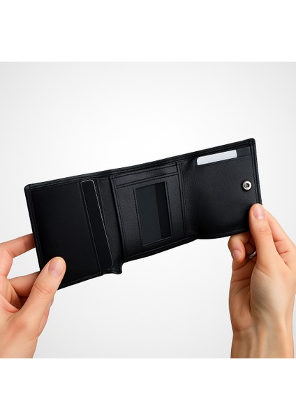 Private Collection Kişiselleştirilebilir Siyah Hakiki Deri Unisex Mekanizmalı Cüzdan (10X8) fiyatları