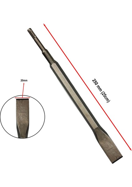 Sds-Plus Düz Keski Ucu 14X250X20 mm | Beton ve Duvar Için Kırma ve Kanal Açma Ucu fırsatları