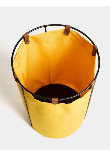 Edda Deri Askılı Metal Gövdeli Retro Çamaşır Sepeti - Sarı modelleri