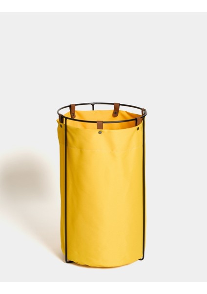 Edda Deri Askılı Metal Gövdeli Retro Çamaşır Sepeti - Sarı fiyatları