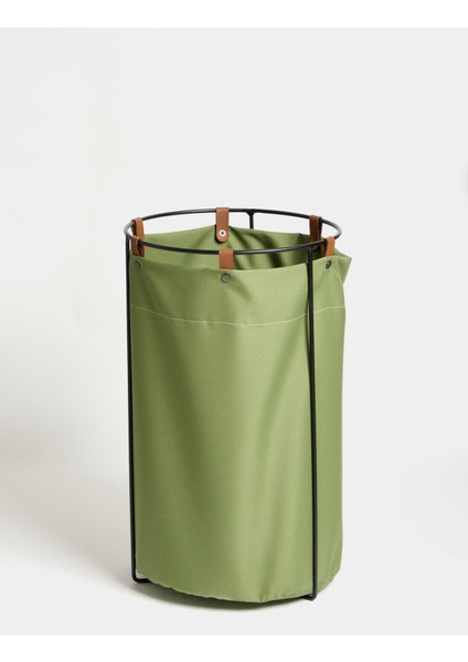 Edda Deri Askılı Metal Gövdeli Retro Çamaşır Sepeti - Yeşil fiyatları