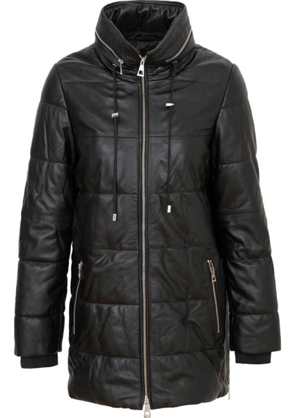 Siyah Hakiki Deri Kadın Deri Mont - K24KDM320454-Q3H