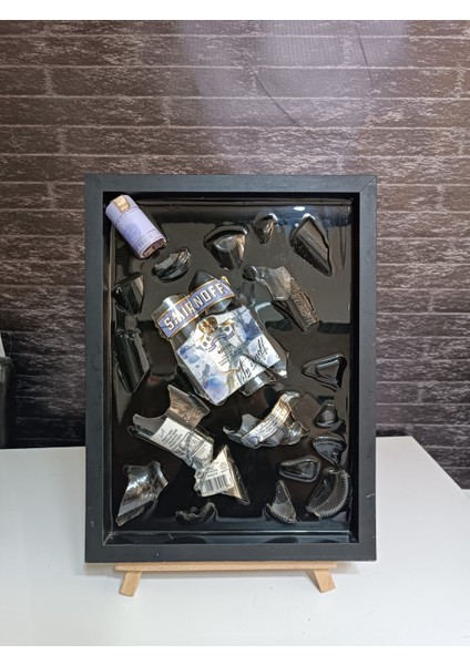 Cam Şişe Kırık Sanat Derin Çerçeve Dekoratif Epoksi Tablo fiyatları