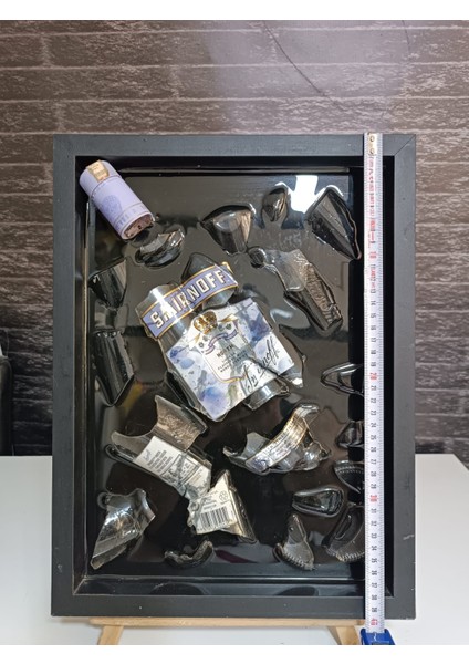 Cam Şişe Kırık Sanat Derin Çerçeve Dekoratif Epoksi Tablo modelleri