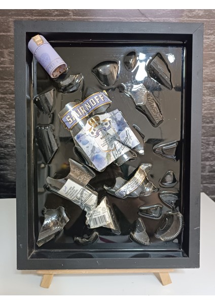 Cam Şişe Kırık Sanat Derin Çerçeve Dekoratif Epoksi Tablo fırsatları