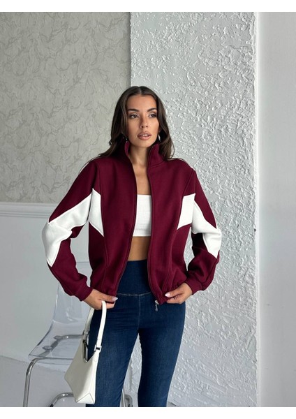 Kadın3 Iplik Içi Şardonlu Garnili Oversize Kalıp Hırka Eşofman Üstü Sweatshirt fiyatları