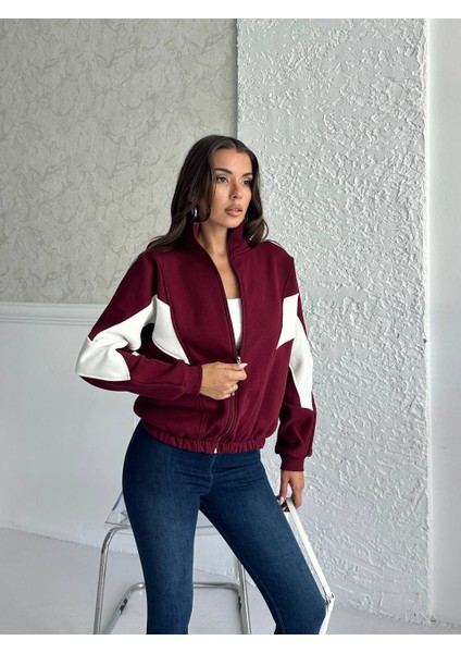 Kadın3 Iplik Içi Şardonlu Garnili Oversize Kalıp Hırka Eşofman Üstü Sweatshirt modelleri