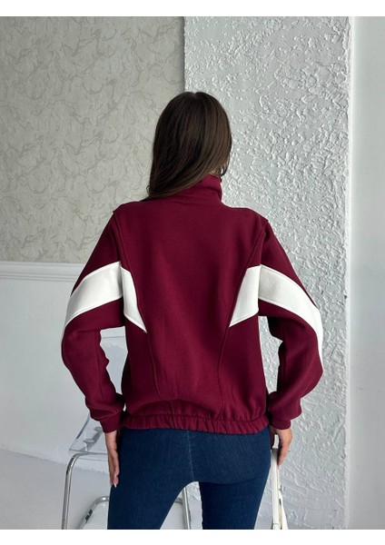 Kadın3 Iplik Içi Şardonlu Garnili Oversize Kalıp Hırka Eşofman Üstü Sweatshirt fırsatları