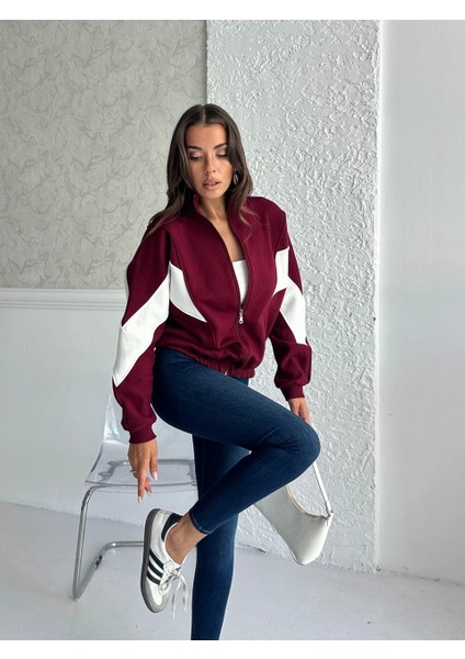 Kadın3 Iplik Içi Şardonlu Garnili Oversize Kalıp Hırka Eşofman Üstü Sweatshirt indirimleri