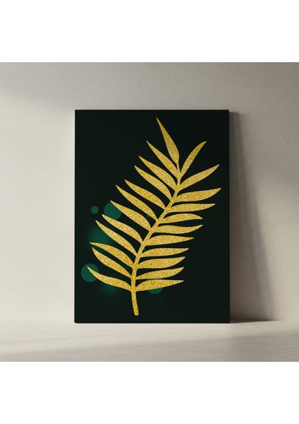 Altın Glitter Palmiye Yaprağı Soyut Sanat Tablosu fiyatları