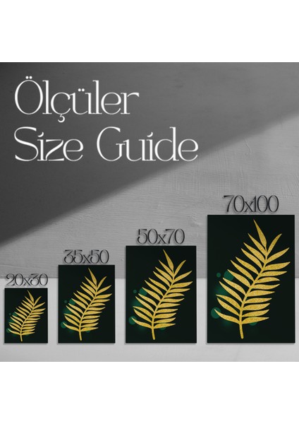 Altın Glitter Palmiye Yaprağı Soyut Sanat Tablosu modelleri