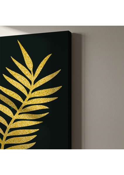 Altın Glitter Palmiye Yaprağı Soyut Sanat Tablosu indirimleri