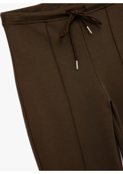 Beli Bağlamalı Nervürlü Ispanyol Paça Eşofman Altı modelleri