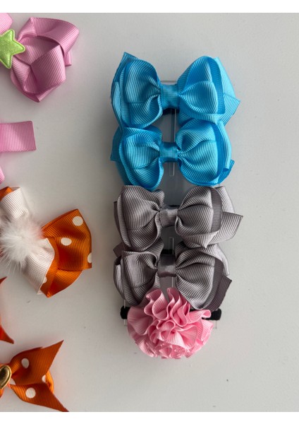 Fiyonklu Saç Tokası 10'lu – Renkli Set, Günlük & Okul fırsatları