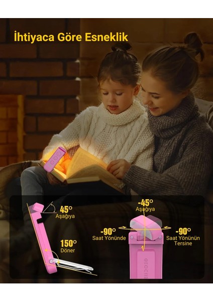 USB Şarj Edilebilir LED Kitap Ayracı Arası Okuma Işığı Ayracı Portatif Şarj Edilebilir