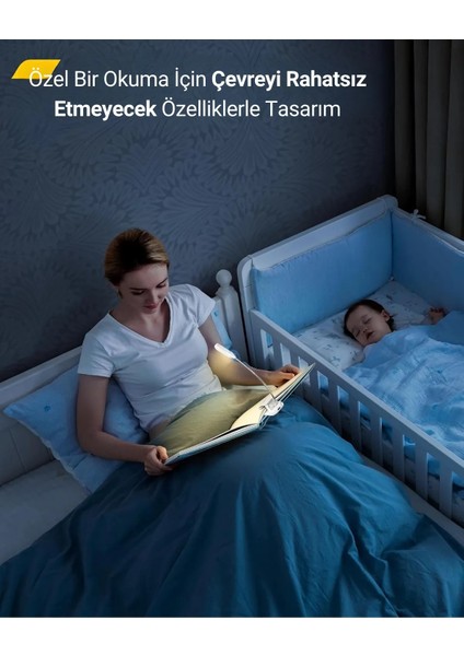 Şarjlı LED Masa, Kitap Lambası Çalışma, Okuma, Tamirci Ergonomik Esnek Şarjlı Type C