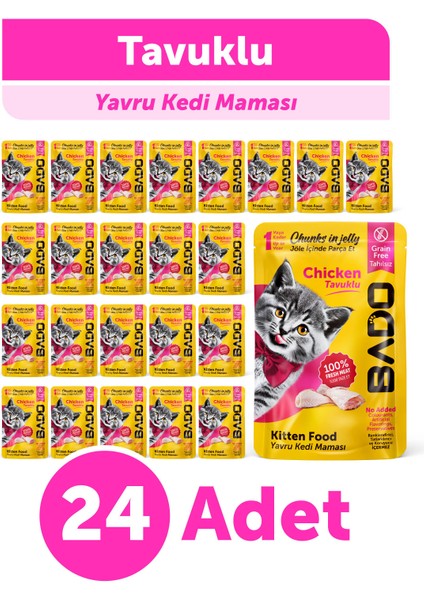 Yavru Yaş Kedi Maması Tavuk Etli 85GR 24'lü