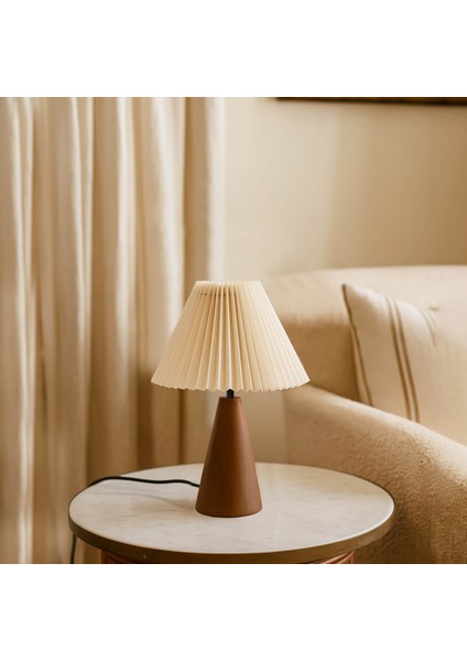 Gardena Doğal Ahşap Abajur Umbrella Kumaş