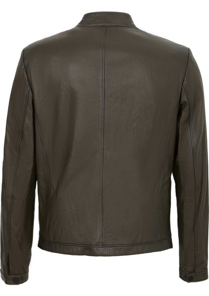 Haki Hakiki Deri Erkek Hakiki Deri Mont - E22KDM310381-R2X