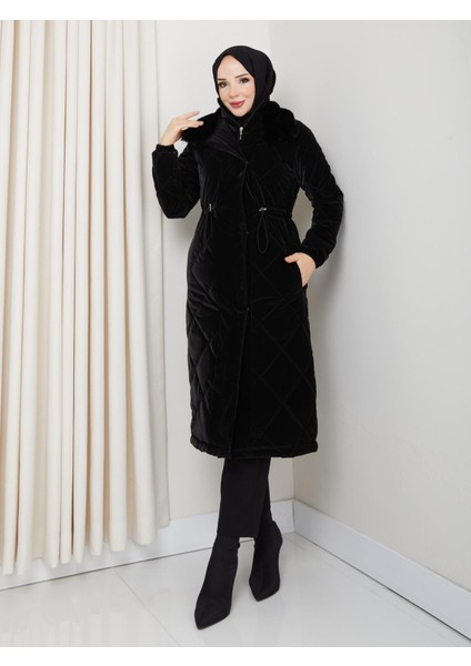 Kadın Tam Dolgulu Yakası Kürklü Genç Spor Nova Kumaş Tesettür Mont 0190 fiyatları