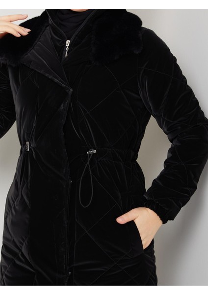 Kadın Tam Dolgulu Yakası Kürklü Genç Spor Nova Kumaş Tesettür Mont 0190 fırsatları