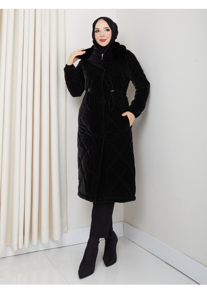 Kadın Tam Dolgulu Yakası Kürklü Genç Spor Nova Kumaş Tesettür Mont 0190 indirimleri