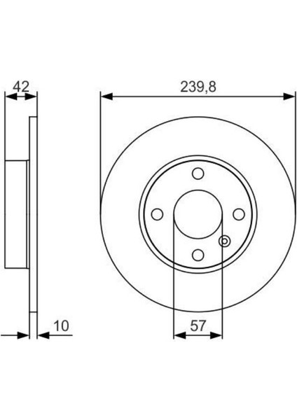 Fren Diski Arka Düz 4 Bijon 240X10X57X42 Opel Astra G Astra H