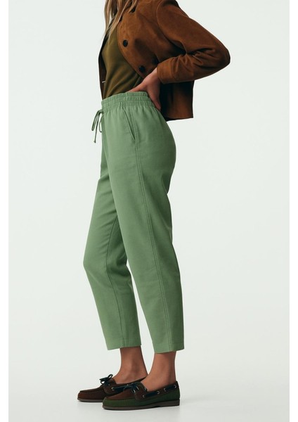 Gabardin Ipli Paça Lazerli Pantolon modelleri