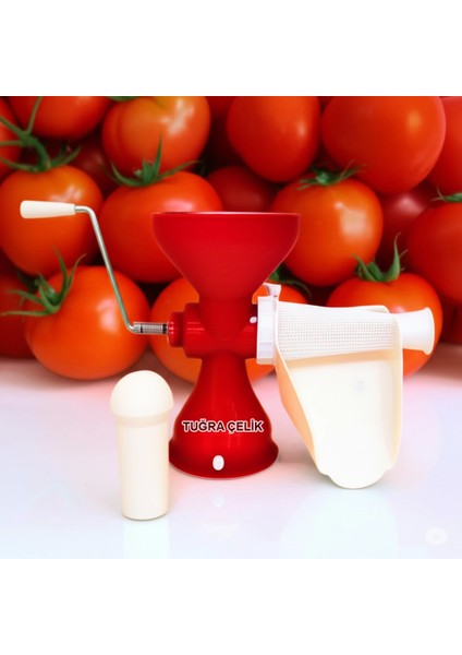 Tuğra Plastik El Tipi Biber Domates Püre ve Salça Makinesi – Metal Çevirme Kol - MCT4113-8524