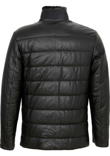 Siyah Hakiki Deri Erkek Hakiki Deri Mont - E23KKM310512-Q3H