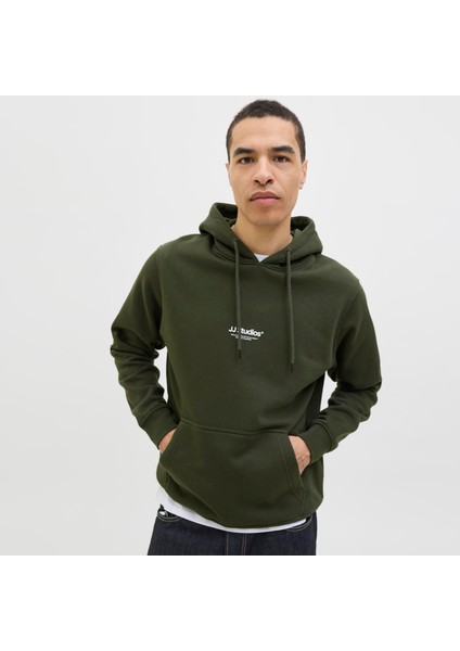 Erkek Gögüs Minimal Logo Baskili Kapüsonlu Sweatshirt - Soho fırsatları