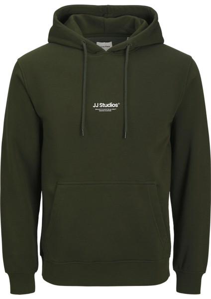 Erkek Gögüs Minimal Logo Baskili Kapüsonlu Sweatshirt - Soho indirimleri