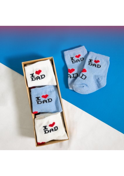 12 Çift Erkek Bebek Çorap Kutulu Patik Boy – I Love Mom Dad Desenli, Pamuklu indirimleri