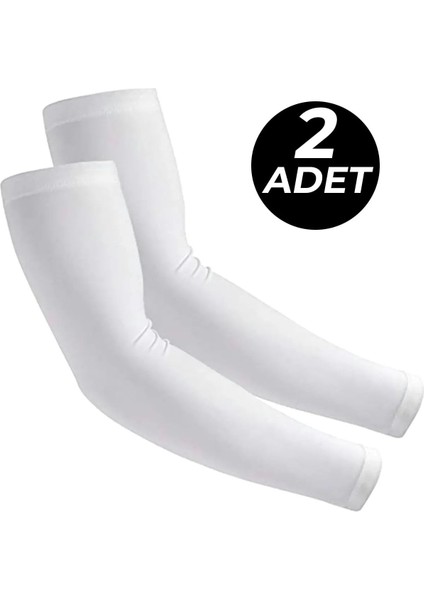 Kol Çorabı Güneş Korumalı Motosiklet Bisiklet Kolluk -Beyaz