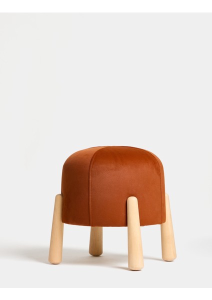 Floki Naturel Ahşap Ayaklı Puf