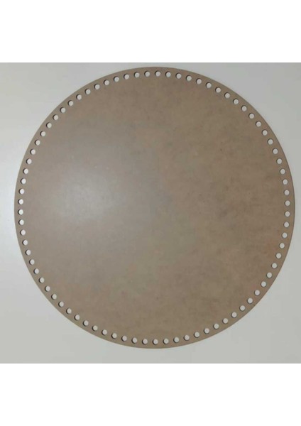 Rattan Ahşap Tabanlık Sunumluk ve Supla Örgü Taban Plakası Yuvarlak 42 cm Ölçü