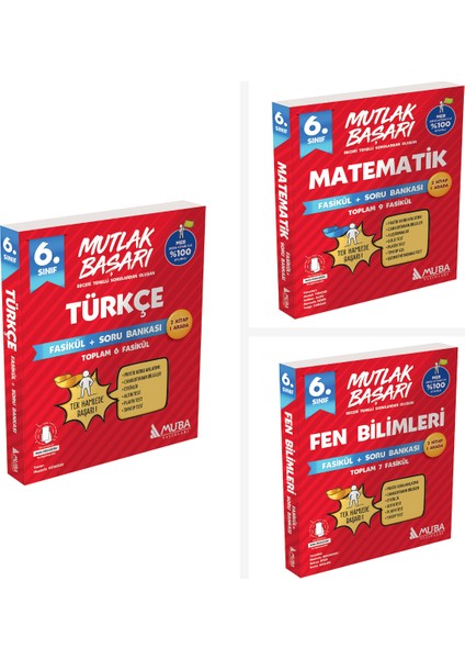 Muba 6. Sınıf Türkçe & Matematik & Fen Fasikül + Soru Bankası